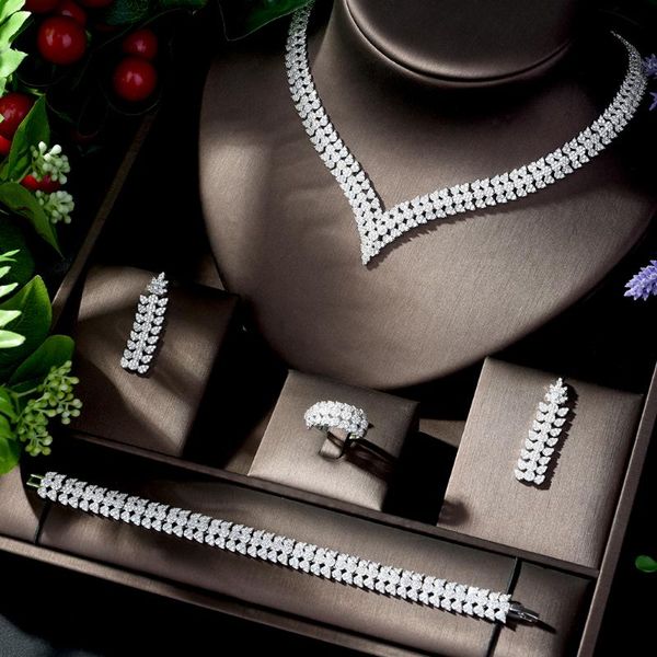 hibride gorgeous cubic zircon wedding bride jewelry sets for women leaf design earring and necklace set bijoux femme n-1206, Silver
hibride gorgeous cubic zircon wedding bride jewelry sets for women leaf design earring and necklace set bijoux femme n-1206, Silver