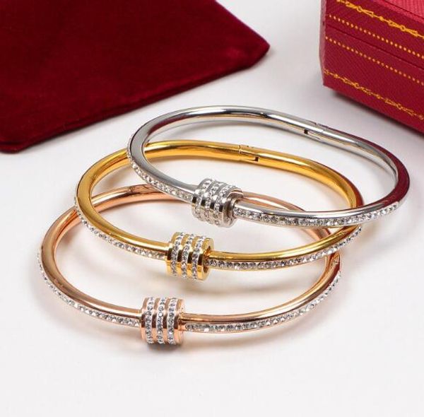 fashion design women round titanium steel screw bracelet cuff rose gold bangles bracelets full drilling jewelry
fashion design women round titanium steel screw bracelet cuff rose gold bangles bracelets full drilling jewelry