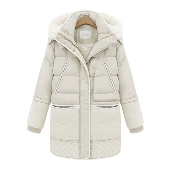 2019 new women down coat big size lady white duck down jacket hooded coats thicked winter add lambswool jackets outerwear wz542, Black
2019 new women down coat big size lady white duck down jacket hooded coats thicked winter add lambswool jackets outerwear wz542, Black