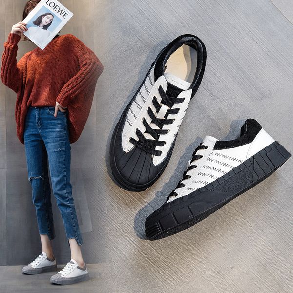 shallow leather flat casual shoes women 2020 spring new single shoes small white woman sneakers light running, Black
shallow leather flat casual shoes women 2020 spring new single shoes small white woman sneakers light running, Black