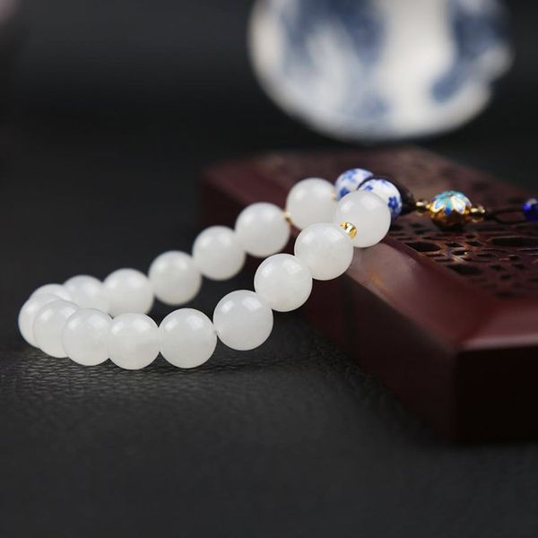hetian jade natural white men and women couple models beads bracelets bracelet, Black 
hetian jade natural white men and women couple models beads bracelets bracelet, Black