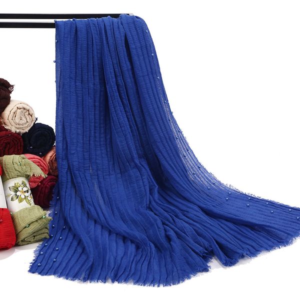 65*175cm crinkle scarf with pearls for women soft cotton rippled shawls and wraps foulard femme musulman islamic head scarves, Red
65*175cm crinkle scarf with pearls for women soft cotton rippled shawls and wraps foulard femme musulman islamic head scarves, Red