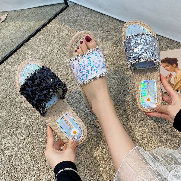 female shoes ladies' slippers summer woman low slides 2020 beach flat soft fabric pu bling rubber cotton, Black
female shoes ladies' slippers summer woman low slides 2020 beach flat soft fabric pu bling rubber cotton, Black