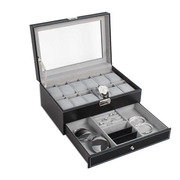 watch box double layers suede inside jewelry storage box watch display slot container jewelry organizer, Black;blue
watch box double layers suede inside jewelry storage box watch display slot container jewelry organizer, Black;blue