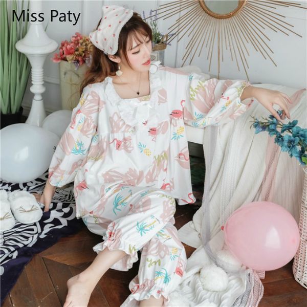 women's gift long sleeves sleepwears for female flamingo pattern cute sweet pyjama sets femme cotton nightgown home clothes 2019, Black;red
women's gift long sleeves sleepwears for female flamingo pattern cute sweet pyjama sets femme cotton nightgown home clothes 2019, Black;red