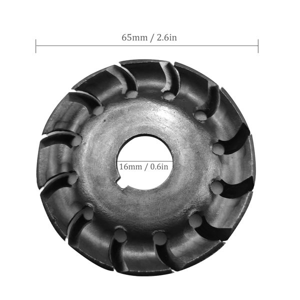 multifunctional high hardness wood carving disc 12teeth 16mm bore hole 65mm diameter wood shaping angle grinder woodworking tool
multifunctional high hardness wood carving disc 12teeth 16mm bore hole 65mm diameter wood shaping angle grinder woodworking tool