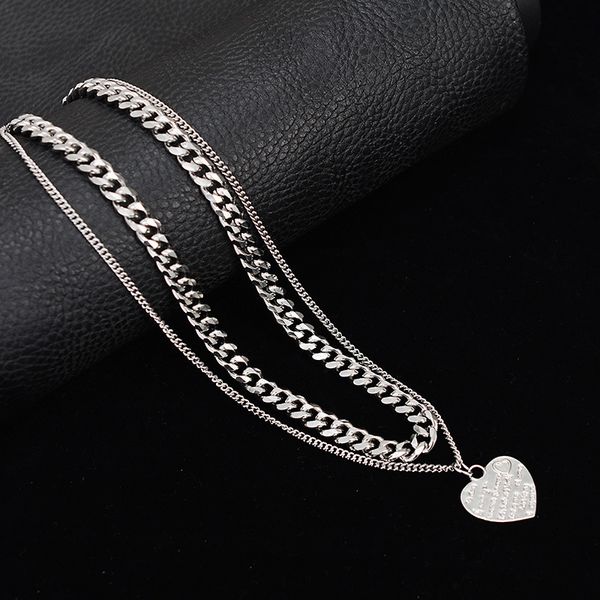 fashion new heart layered pendant necklaces for men punk stainless steel long necklace hip hop jewelry, Silver
fashion new heart layered pendant necklaces for men punk stainless steel long necklace hip hop jewelry, Silver