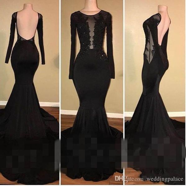 2018 charming black jewel prom dresses applique long sleeve elastic satin sweep train mermaid formal evening dresses prom gowns
2018 charming black jewel prom dresses applique long sleeve elastic satin sweep train mermaid formal evening dresses prom gowns