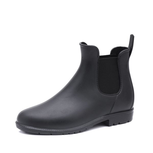 women jelly shoes low heels water proof slip on solid color women rain boots fashion outdoor antiskid chunky heels boots, Black
women jelly shoes low heels water proof slip on solid color women rain boots fashion outdoor antiskid chunky heels boots, Black