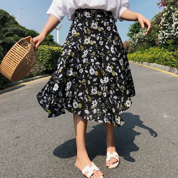 beach summer irregular floral print women skirts elegant high waist chiffon midi female vestidos 2019 excellent quality, Black
beach summer irregular floral print women skirts elegant high waist chiffon midi female vestidos 2019 excellent quality, Black
