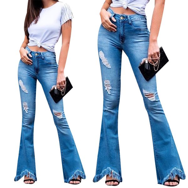new 2019 summer trousers fashion women fashion high waist blue jeans flare pants hole beach party femme spodnie damskie d40
new 2019 summer trousers fashion women fashion high waist blue jeans flare pants hole beach party femme spodnie damskie d40