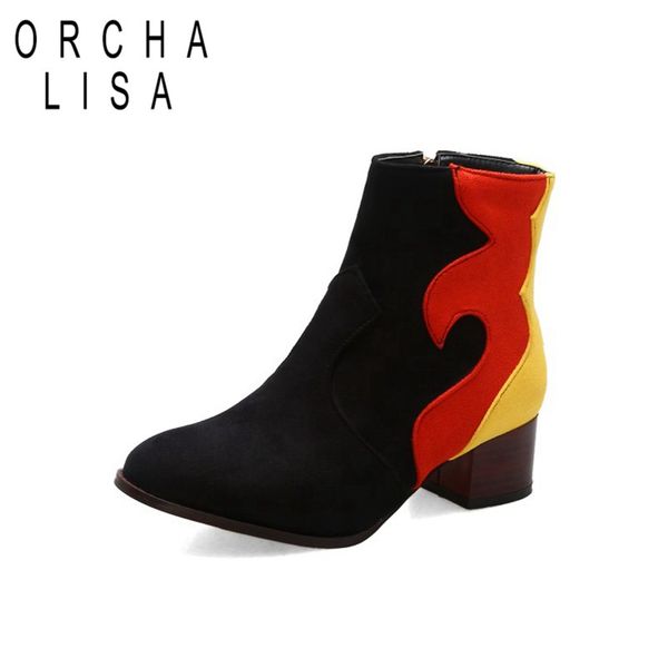 orcha lisa autumn winter boots women muti-color ankle boots for women thick heel zipper ladies shoes bota feminina size 32-43, Black
orcha lisa autumn winter boots women muti-color ankle boots for women thick heel zipper ladies shoes bota feminina size 32-43, Black