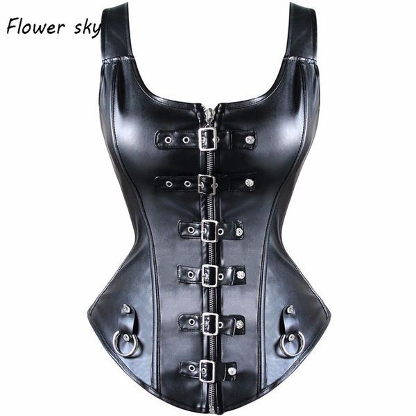 black faux harness leather buckle overbust waistcoat tight lacing corset basque steampunk corselet c0268 plus size 6xl j190701
black faux harness leather buckle overbust waistcoat tight lacing corset basque steampunk corselet c0268 plus size 6xl j190701