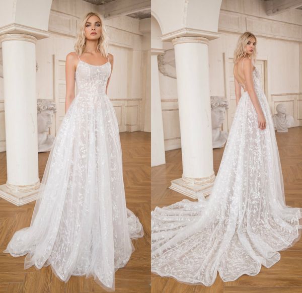 fashion wedding dresses spaghetti straps lace appliques bridal gowns custom made backless sweep train designer a-line wedding dress, White
fashion wedding dresses spaghetti straps lace appliques bridal gowns custom made backless sweep train designer a-line wedding dress, White