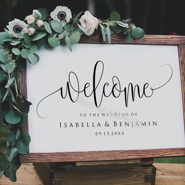 welcome to the wedding of personality sticker bride and groom custom names wood board decal reception sign decor art decal dz007
welcome to the wedding of personality sticker bride and groom custom names wood board decal reception sign decor art decal dz007