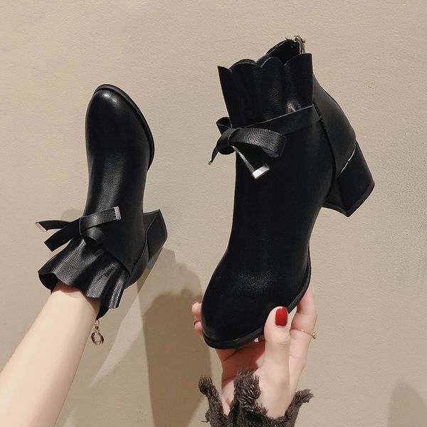 lace up boots shoes luxury designer round toe boots-women booties ladies low heels booties winter footwear mid calf fashion, Black
lace up boots shoes luxury designer round toe boots-women booties ladies low heels booties winter footwear mid calf fashion, Black