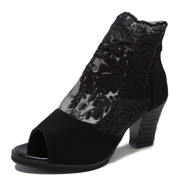 size 43-35 summer mesh peep toe sandals heels single shoes women shoes in europe and america 2019 spring and summer gauze, Black
size 43-35 summer mesh peep toe sandals heels single shoes women shoes in europe and america 2019 spring and summer gauze, Black