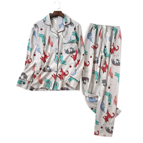 spring cute korean cartoon cats pajamas sets women 100% flannelette cotton quality female pijamas mujer casual pyjamas women, Blue;gray
spring cute korean cartoon cats pajamas sets women 100% flannelette cotton quality female pijamas mujer casual pyjamas women, Blue;gray