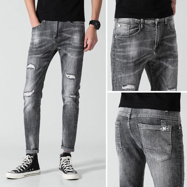 2019 men new casual denim straight hole trouser jeans belt long pant 30-36 pantalones hombre streetwear joggers cargo pants men, Blue
2019 men new casual denim straight hole trouser jeans belt long pant 30-36 pantalones hombre streetwear joggers cargo pants men, Blue