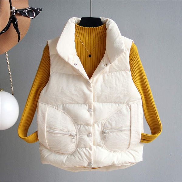autumn winter jacket women new stand collar cotton vest coat women colete feminino sleeveless thicken short vest waistcoat c5722, Black;white
autumn winter jacket women new stand collar cotton vest coat women colete feminino sleeveless thicken short vest waistcoat c5722, Black;white