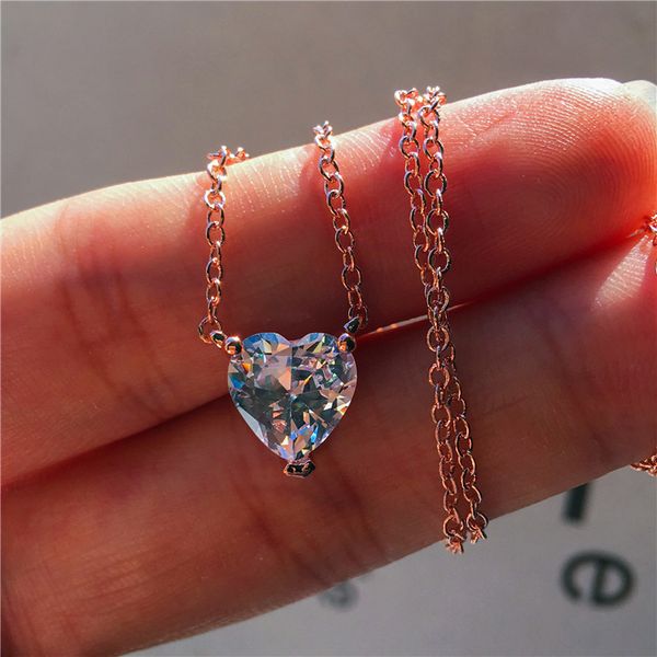 cute female small heart pendant necklace boho crystal rose gold wedding necklaces for women vintage jewelry, Silver
cute female small heart pendant necklace boho crystal rose gold wedding necklaces for women vintage jewelry, Silver