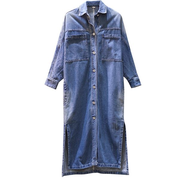 2020 spring and autumn large solid color women denim shirt jacket fashion long cowboy windbreaker jacket female cardigan robe 39, Tan;black
2020 spring and autumn large solid color women denim shirt jacket fashion long cowboy windbreaker jacket female cardigan robe 39, Tan;black