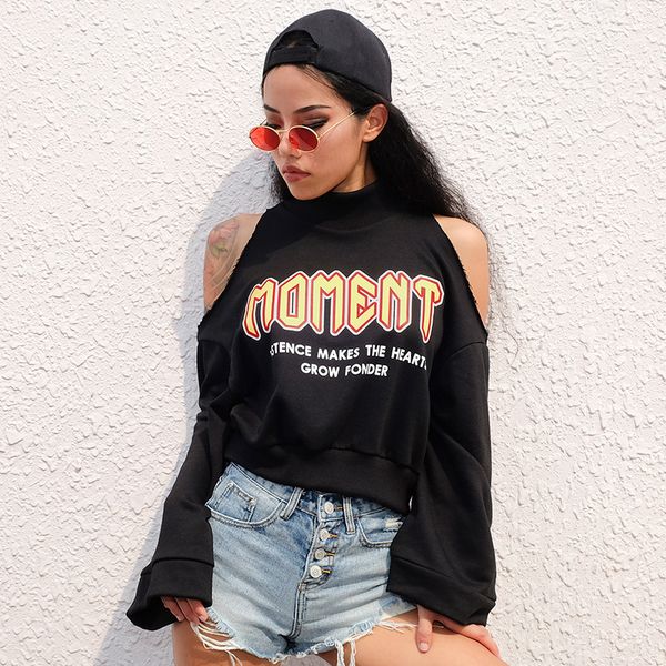 spring autumn hip-hop women's clothes printed shoulder-exposed long-sleeved women's clothing streetwear hoodies sweatshirt, Black
spring autumn hip-hop women's clothes printed shoulder-exposed long-sleeved women's clothing streetwear hoodies sweatshirt, Black