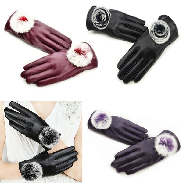 men's and women's leather warm winter driving warm gloves screen pu gloves windproof waterproof outdoor riding, Black
men's and women's leather warm winter driving warm gloves screen pu gloves windproof waterproof outdoor riding, Black