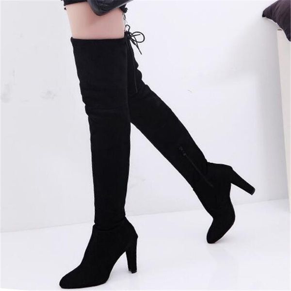 women thigh high boots autumn winter ladies long thigh high boots slim fit suede over the knee women botas mujer y389, Black
women thigh high boots autumn winter ladies long thigh high boots slim fit suede over the knee women botas mujer y389, Black
