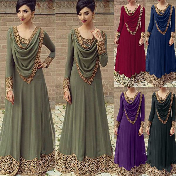 2020 women's lace stitching vintage style long-sleeved dress ankle-length red purple green straight dress for women, Black;gray
2020 women's lace stitching vintage style long-sleeved dress ankle-length red purple green straight dress for women, Black;gray