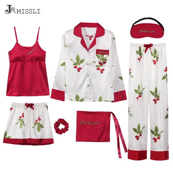 jrmissli spring autumn new 7 pcs sleepwear pyjamas women pajamas set pijama silk floral sleep clothing home clothes, Blue;gray
jrmissli spring autumn new 7 pcs sleepwear pyjamas women pajamas set pijama silk floral sleep clothing home clothes, Blue;gray