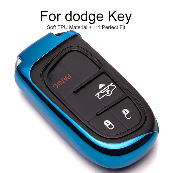 

tpu car key cover case for dodge challenger nitro durango charger 1500 caliber key protection case ring chain styling