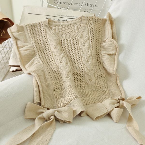 lovely crochet tow tie ruched vest women knitted sweater kawaii short style pull femme jersey mujer, White;black
lovely crochet tow tie ruched vest women knitted sweater kawaii short style pull femme jersey mujer, White;black