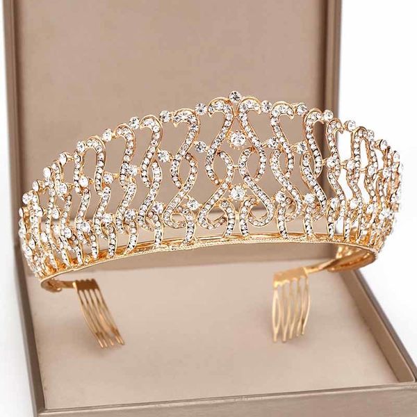 forseven vintage style gold silver crystal hair combs tiara crown bridal bride noiva wedding veil hair jewelry headpieces, Golden;white
forseven vintage style gold silver crystal hair combs tiara crown bridal bride noiva wedding veil hair jewelry headpieces, Golden;white