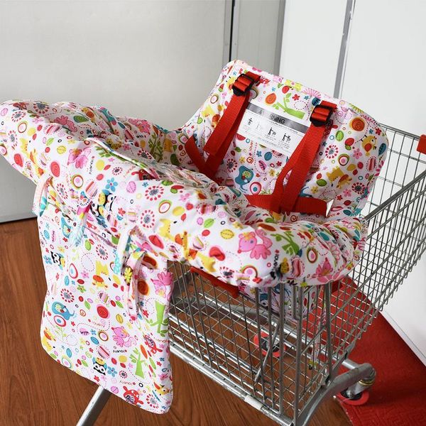 Baby Kids 2-in-1 Shopping Cart Cover With Phone Package Highchair Cover For Toddler Restaurant Highchair