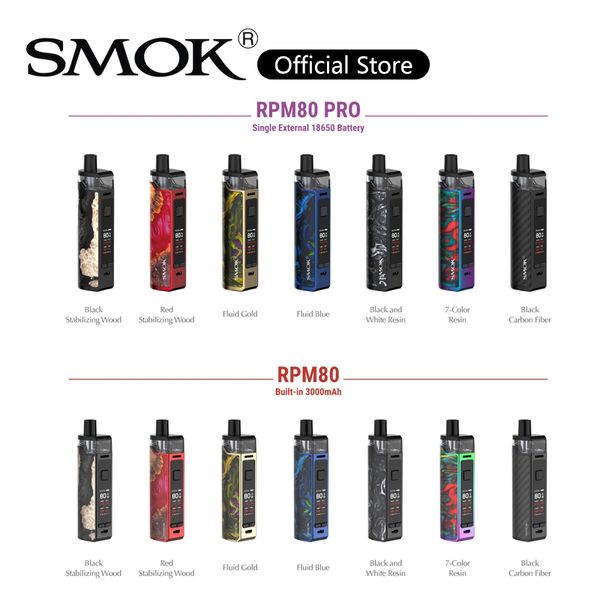 

SMOK RPM80 Pod Mod Kit Встроенный 3000mAh батареи RPM80 Pro Kit 80W IQ-80 чип с 5 мл RGC Pod 0.17ohm RGC коническая Mesh Coil 100% оригинал