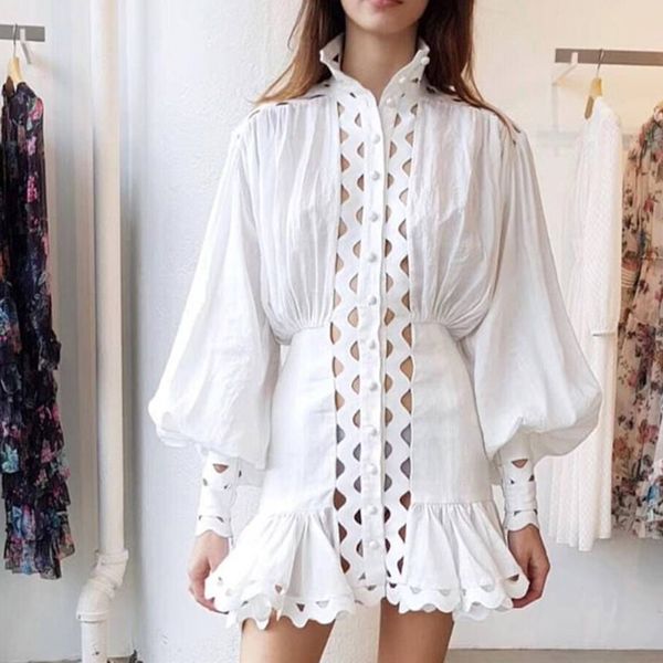 2019 spring and summer elegant women dress new high-collar lantern sleeve hollow fold dress splice leaf edge temperament, Black;gray
2019 spring and summer elegant women dress new high-collar lantern sleeve hollow fold dress splice leaf edge temperament, Black;gray