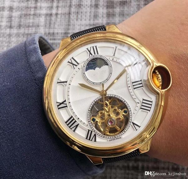 2020 new sale fashion mens watch automatic movement 316 delicate steel case tourbillon white face watch men wristwatch, Slivery;brown
2020 new sale fashion mens watch automatic movement 316 delicate steel case tourbillon white face watch men wristwatch, Slivery;brown