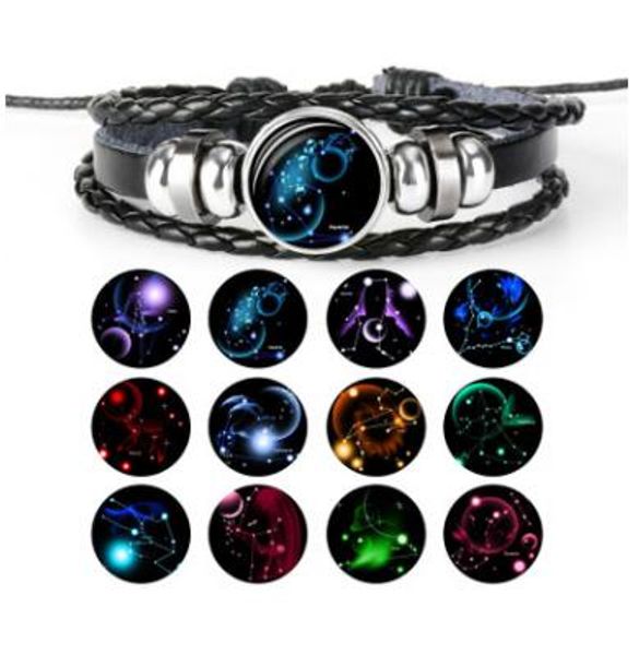 leather braided bracelets 12 constellations noctilucent starry sky punk hemp lover's wristband men's handmade women factory price, Golden;silver
leather braided bracelets 12 constellations noctilucent starry sky punk hemp lover's wristband men's handmade women factory price, Golden;silver