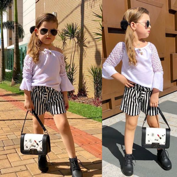 новое поступление kid baby girls летние наряды белая кружевная футболка flare с длинным рукавом + полосатые шорты новорожденные детская одеж, White
новое поступление kid baby girls летние наряды белая кружевная футболка flare с длинным рукавом + полосатые шорты новорожденные детская одеж, White