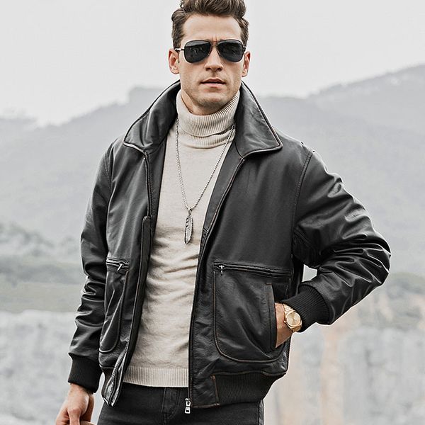 men's leather & faux genuine men cow 2021 jacket vintage autumn winter jackets for mens clothing casaco 282 yy879, Black
men's leather & faux genuine men cow 2021 jacket vintage autumn winter jackets for mens clothing casaco 282 yy879, Black