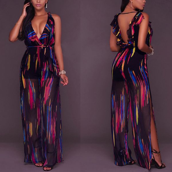 women's summer elegant romper halter print jumpsuit v neck bohemian playsuit wide legs loose casual streetwear 2019 fashion, Black;white
women's summer elegant romper halter print jumpsuit v neck bohemian playsuit wide legs loose casual streetwear 2019 fashion, Black;white
