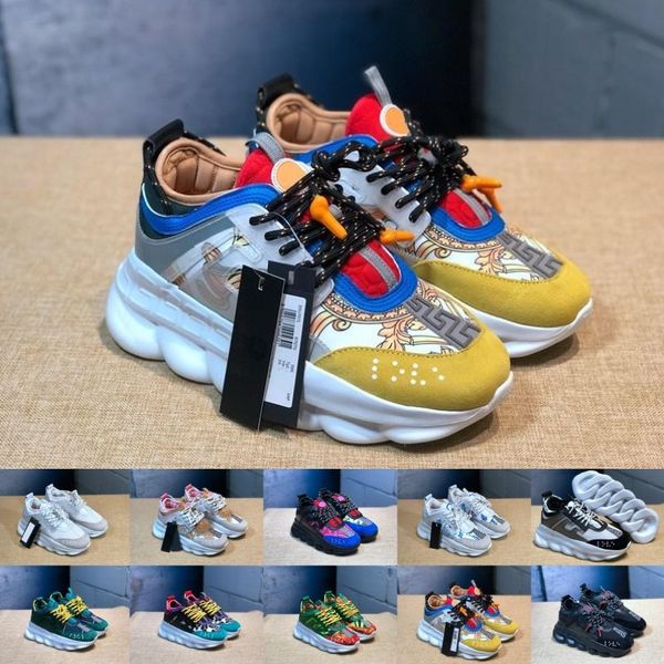 With Box Chain Reaction Casual Designer Shoes Mens Womens 2019 Top Quality Fashion District Medusa Link-Embossed Sole Trainer Mesh Up 5.5-11
With Box Chain Reaction Casual Designer Shoes Mens Womens 2019 Top Quality Fashion District Medusa Link-Embossed Sole Trainer Mesh Up 5.5-11