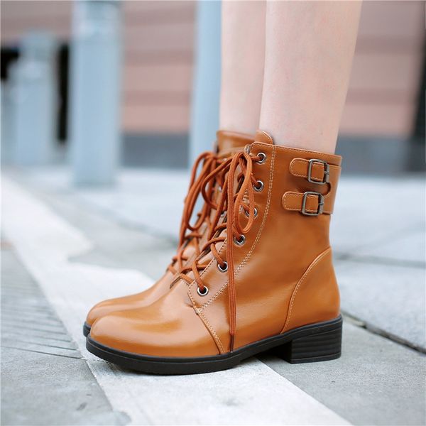 winter lace up block heel shoes brown black buckle strap combat boots for women ladies ankle motorcycle boots
winter lace up block heel shoes brown black buckle strap combat boots for women ladies ankle motorcycle boots