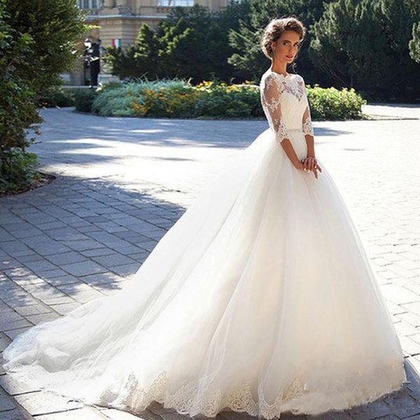 Three Quarter Sleeves Wedding Dress 2019 Sweetheart Lace White Full Long Sleeves Wedding Gowns Floor Length Vestidos De Novia
Three Quarter Sleeves Wedding Dress 2019 Sweetheart Lace White Full Long Sleeves Wedding Gowns Floor Length Vestidos De Novia