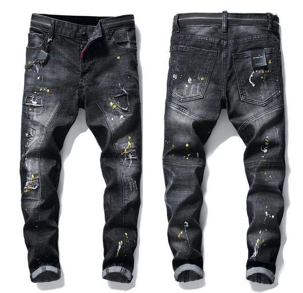 fashion ripped patchwork denim trousers motocycle fit designer slim mens straight zipper panelled jeans washed pants hip hop leg 1029 ebmdt, Black
fashion ripped patchwork denim trousers motocycle fit designer slim mens straight zipper panelled jeans washed pants hip hop leg 1029 ebmdt, Black