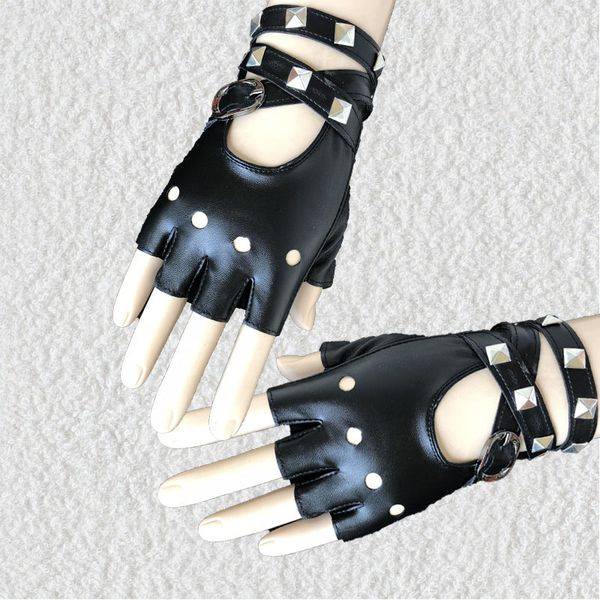 1 pair women fingerless gloves black/white/red pu leather gloves rock punk style rivet half finger motorcycle lxh, Blue;gray
1 pair women fingerless gloves black/white/red pu leather gloves rock punk style rivet half finger motorcycle lxh, Blue;gray