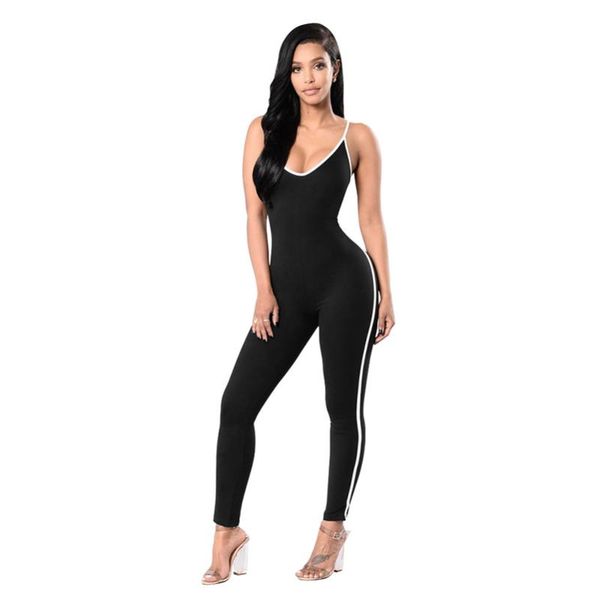 sportswear rompers new black summer sleeveless women casual 2020 red jumpsuits pants solid new long overalls jumpsuit boho style, Black;white
sportswear rompers new black summer sleeveless women casual 2020 red jumpsuits pants solid new long overalls jumpsuit boho style, Black;white