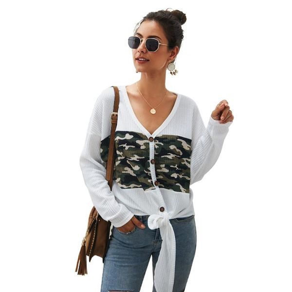 women cardigan sweater long sleeve female camouflage patchwork cardigan sweater causal knitted v-neck beach club, White
women cardigan sweater long sleeve female camouflage patchwork cardigan sweater causal knitted v-neck beach club, White