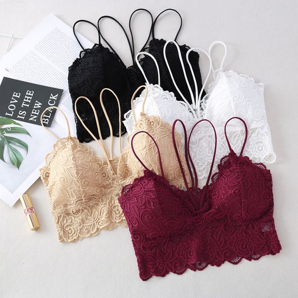 bras french bralette lace women bra lingerie floral padded wireless underwear seamless, Red;black
bras french bralette lace women bra lingerie floral padded wireless underwear seamless, Red;black